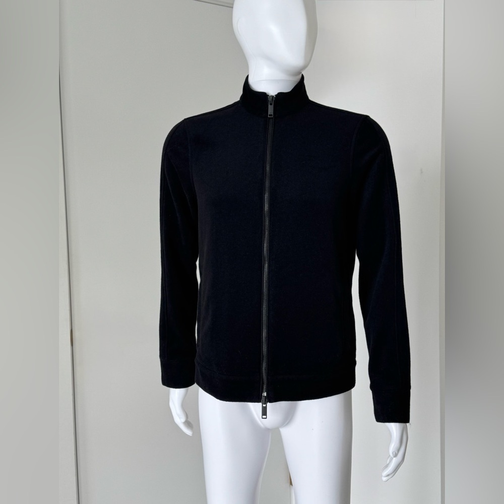 John Varvatos U.S.A. Wool Blend Zip Up Jacket Black Mock Neck Size S